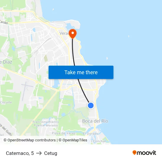 Catemaco, 5 to Cetug map