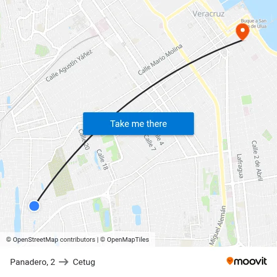 Panadero, 2 to Cetug map