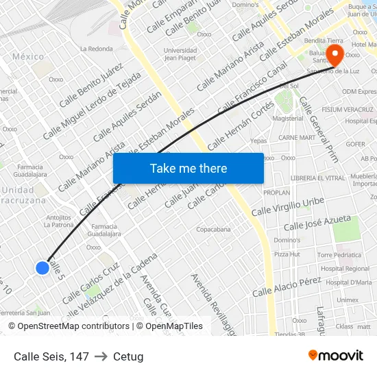 Calle Seis, 147 to Cetug map