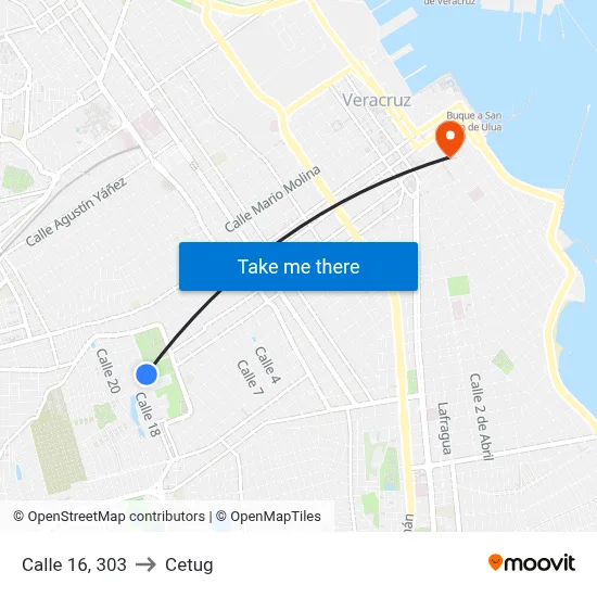 Calle 16, 303 to Cetug map
