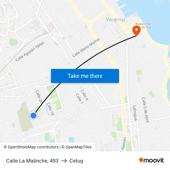Calle La Malinche, 493 to Cetug map