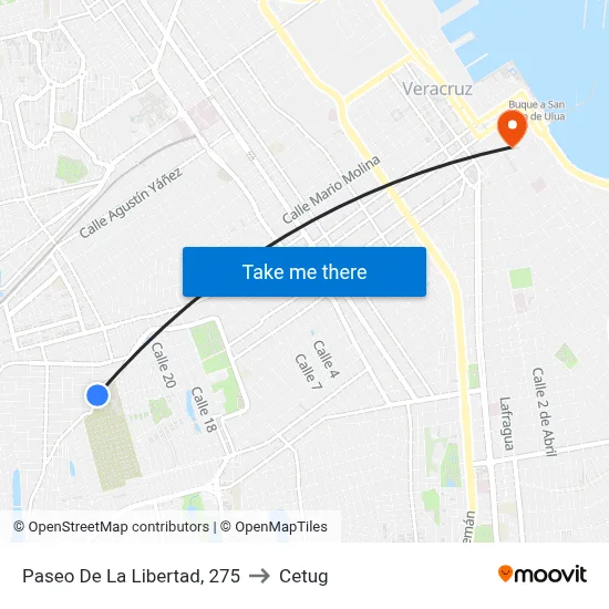 Paseo De La Libertad, 275 to Cetug map