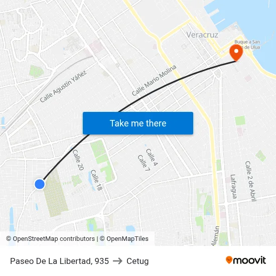 Paseo De La Libertad, 935 to Cetug map