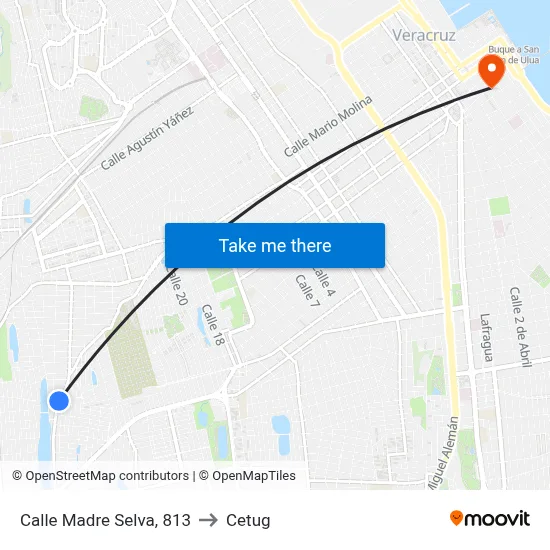 Calle Madre Selva, 813 to Cetug map