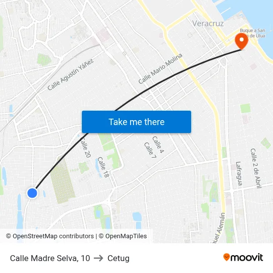 Calle Madre Selva, 10 to Cetug map