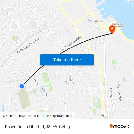 Paseo De La Libertad, 43 to Cetug map