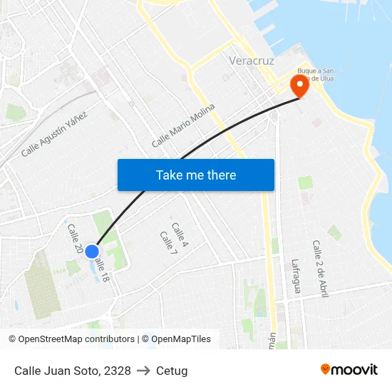 Calle Juan Soto, 2328 to Cetug map