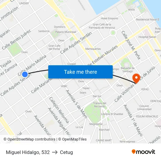 Miguel Hidalgo, 532 to Cetug map