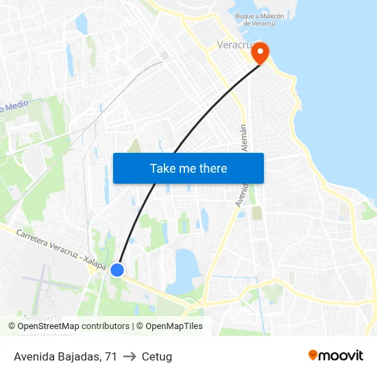 Avenida Bajadas, 71 to Cetug map