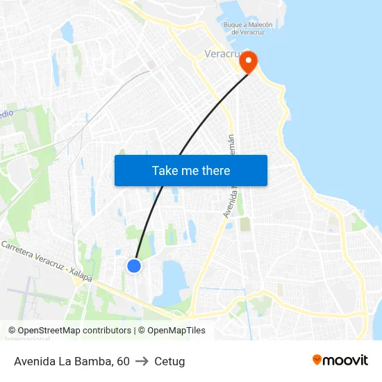 Avenida La Bamba, 60 to Cetug map