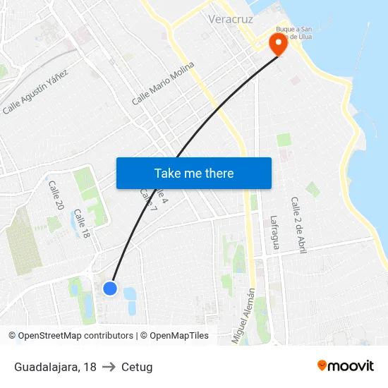 Guadalajara, 18 to Cetug map