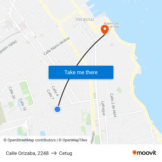Calle Orizaba, 2248 to Cetug map