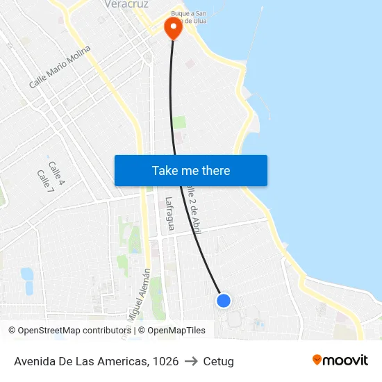 Avenida De Las Americas, 1026 to Cetug map