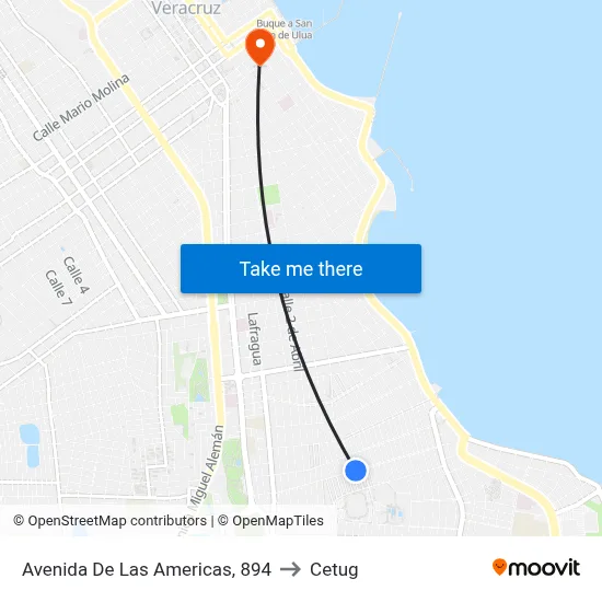 Avenida De Las Americas, 894 to Cetug map