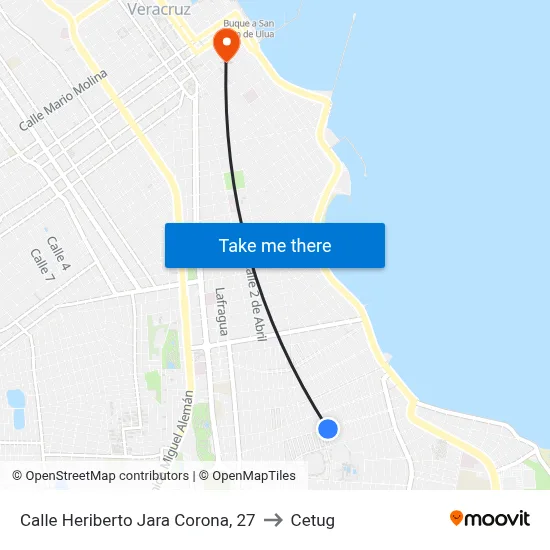 Calle Heriberto Jara Corona, 27 to Cetug map