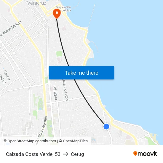 Calzada Costa Verde, 53 to Cetug map