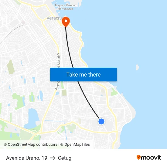Avenida Urano, 19 to Cetug map