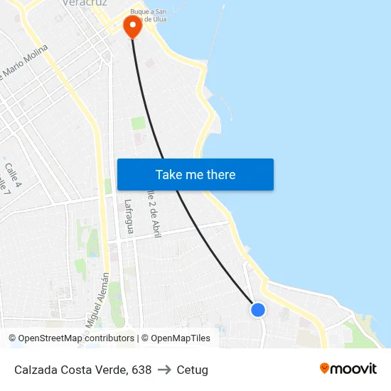 Calzada Costa Verde, 638 to Cetug map