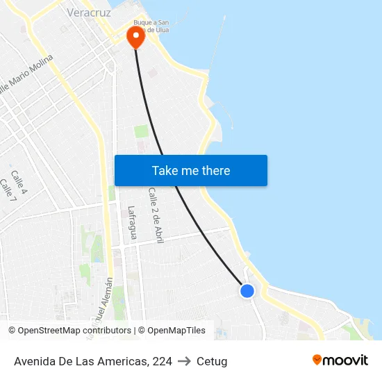 Avenida De Las Americas, 224 to Cetug map