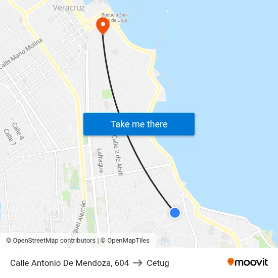 Calle Antonio De Mendoza, 604 to Cetug map