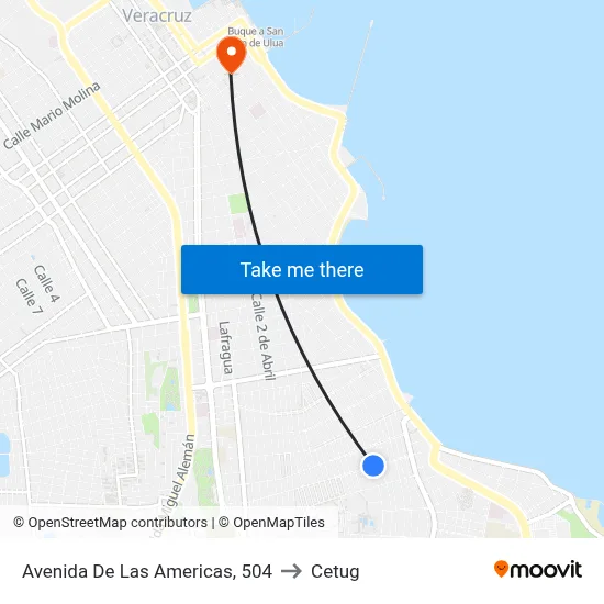 Avenida De Las Americas, 504 to Cetug map