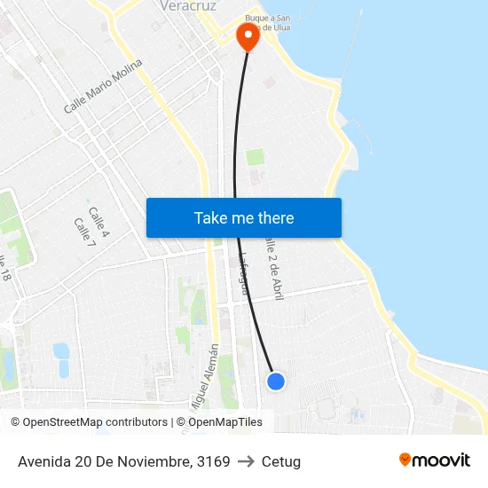 Avenida 20 De Noviembre, 3169 to Cetug map