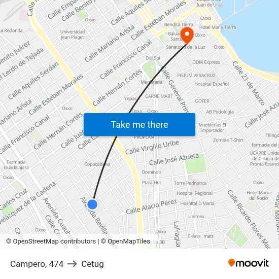 Campero, 474 to Cetug map