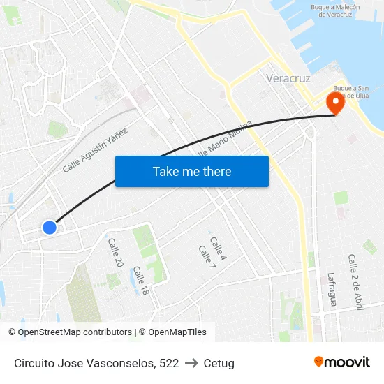 Circuito Jose Vasconselos, 522 to Cetug map