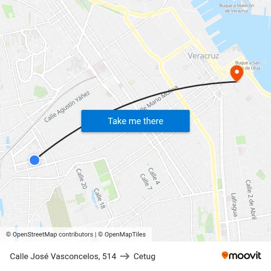 Calle José Vasconcelos, 514 to Cetug map
