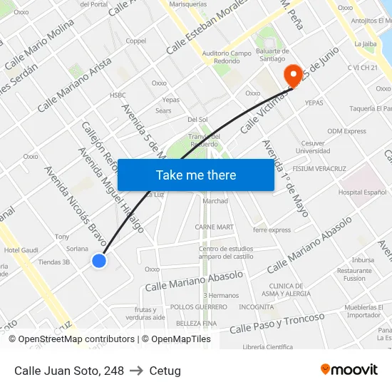 Calle Juan Soto, 248 to Cetug map