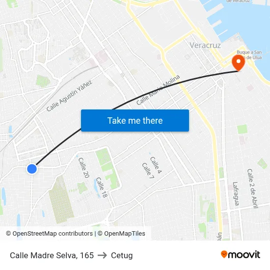 Calle Madre Selva, 165 to Cetug map