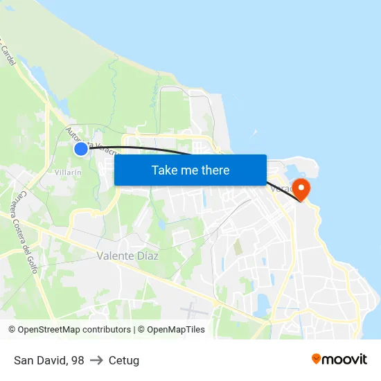 San David, 98 to Cetug map
