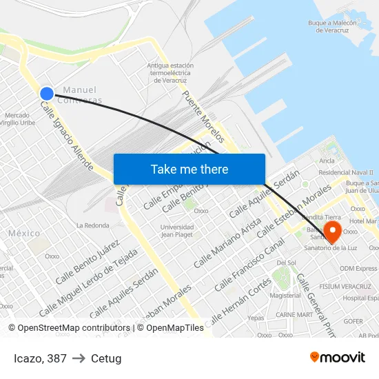 Icazo, 387 to Cetug map