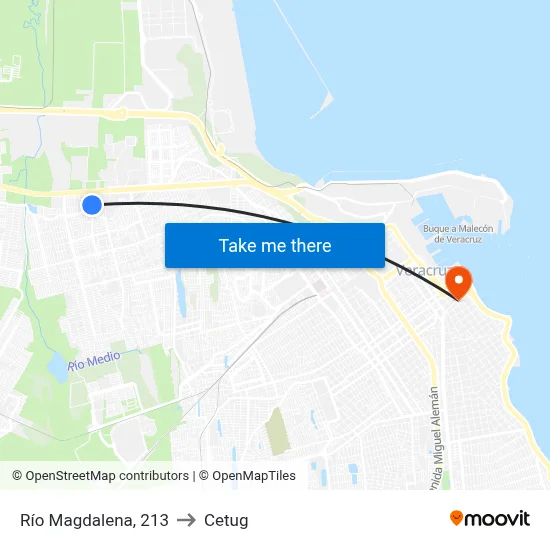 Río Magdalena, 213 to Cetug map