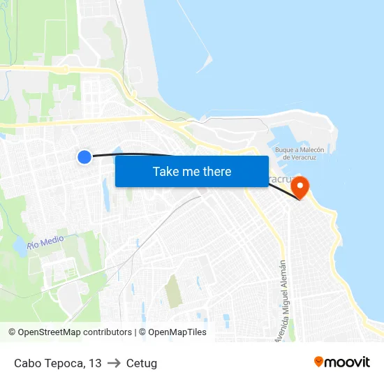 Cabo Tepoca, 13 to Cetug map