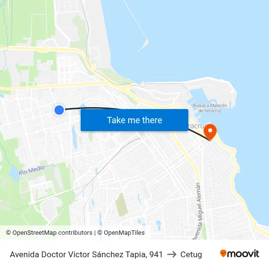 Avenida Doctor Victor Sánchez Tapia, 941 to Cetug map