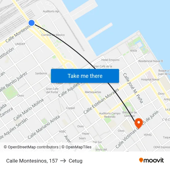 Calle Montesinos, 157 to Cetug map