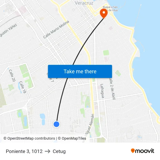 Poniente 3, 1012 to Cetug map