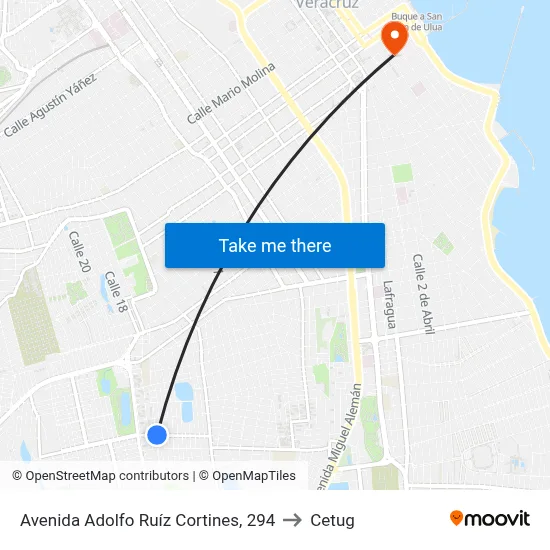 Avenida Adolfo Ruíz Cortines, 294 to Cetug map