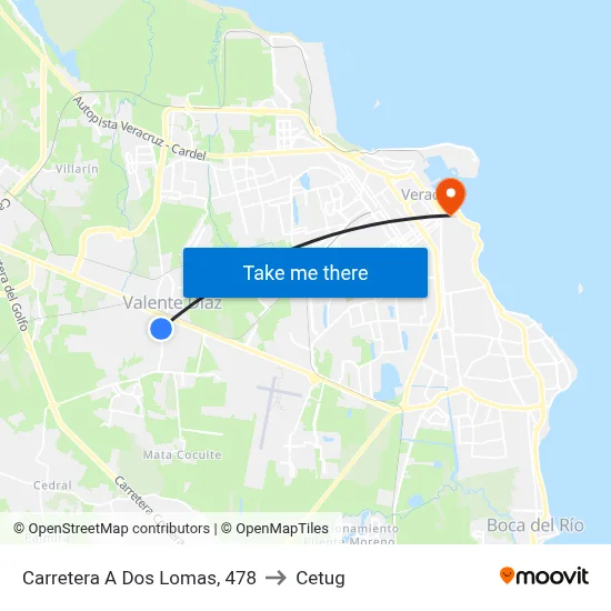 Carretera A Dos Lomas, 478 to Cetug map