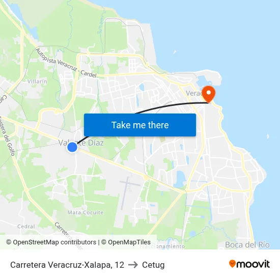 Carretera Veracruz-Xalapa, 12 to Cetug map