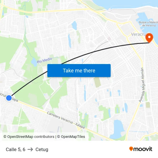 Calle 5, 6 to Cetug map