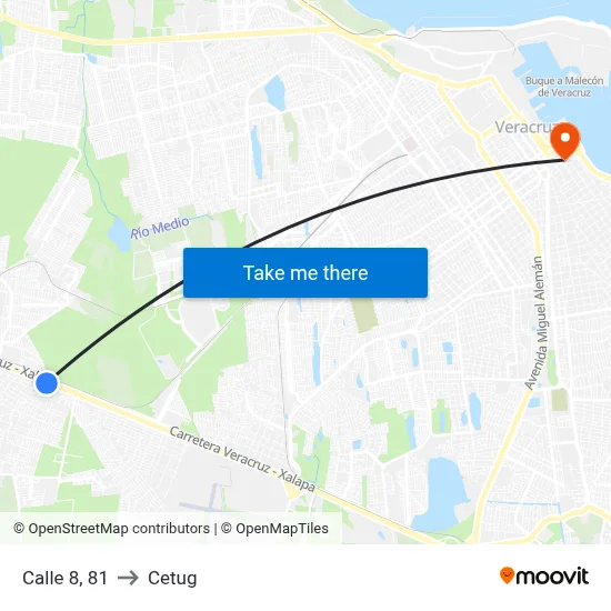 Calle 8, 81 to Cetug map