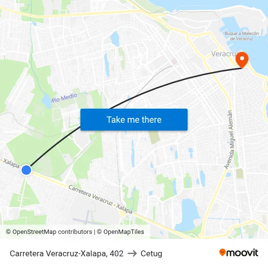Carretera Veracruz-Xalapa, 402 to Cetug map