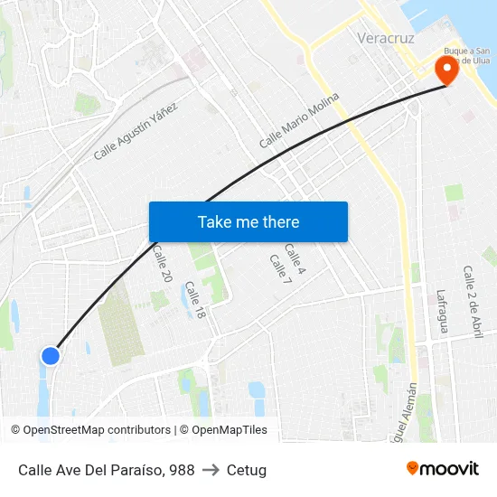 Calle Ave Del Paraíso, 988 to Cetug map