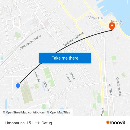 Limonarias, 151 to Cetug map