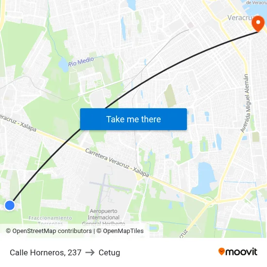Calle Horneros, 237 to Cetug map