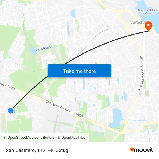 San Casimiro, 112 to Cetug map
