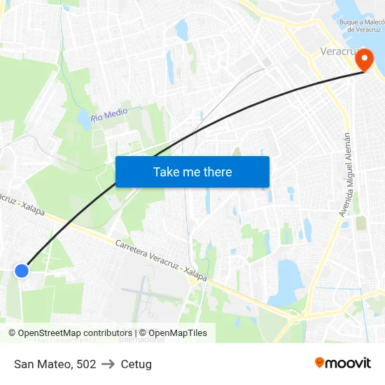 San Mateo, 502 to Cetug map