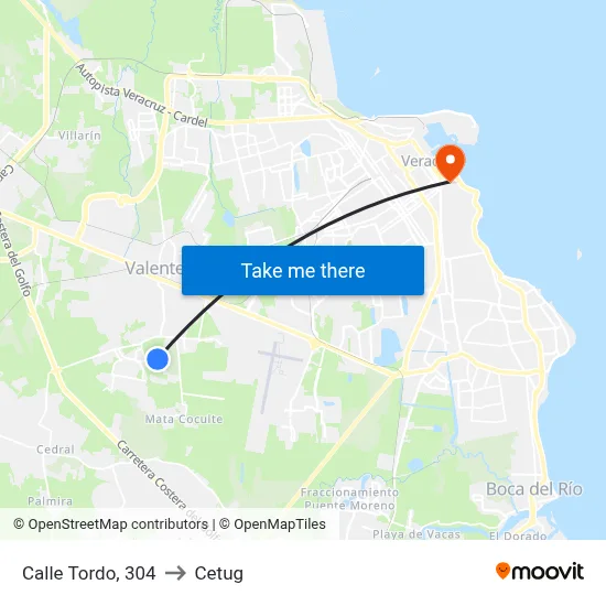Calle Tordo, 304 to Cetug map